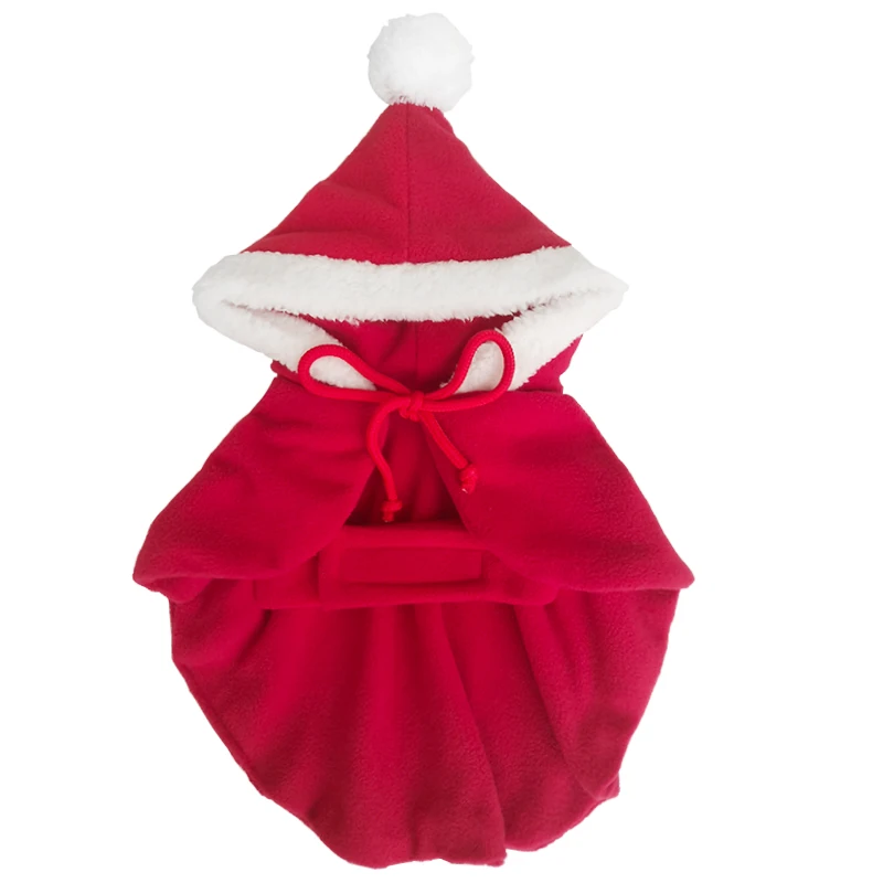 

Christmas Pet dog clothes Autumn Winter high quality cloak coat cat dog warm fleece overcoat jacket pet festival clothing S-XL