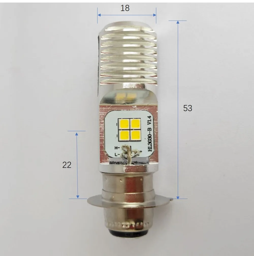 T19 светодиодный мотоциклетные фары мотоцикла H4 светодиодный HS1 BA15D P15D-25-1 4 светодиодный s чип 1000lm 6000K 1 шт