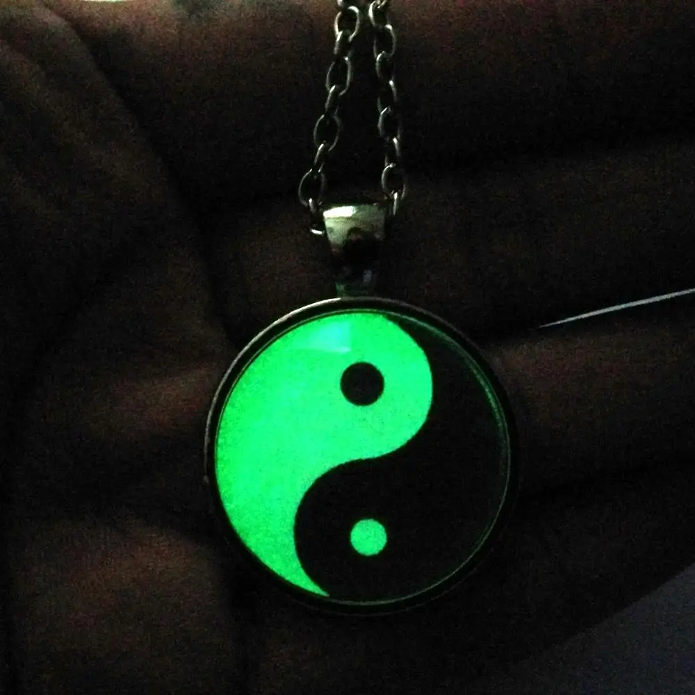 Светящаяся стеклянная плитка ручной работы Tai Ji Yin Yang китайская подвеска