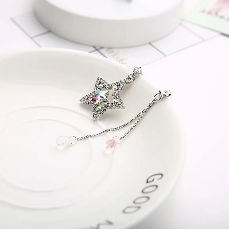 Ювелирные изделия серебряные иглы длинные серьги с кисточками из двух частей