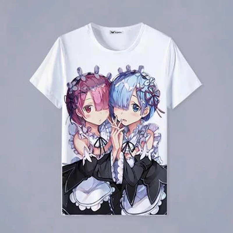Футболка с надписью Re: Zero Kara Hajimeru Isekai Seikatsu рубашки жизнь в другом мире от нуля