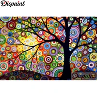 dispaint full squareround drill 5d diy diamond painting abstract tree scenery embroidery cross stitch 5d home decor a10607