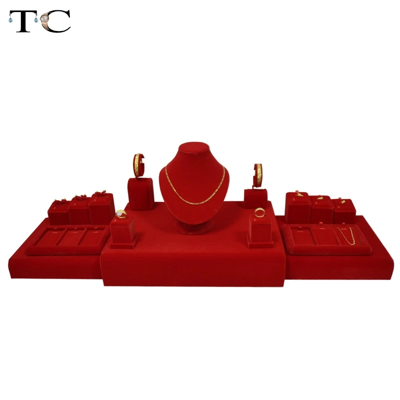 Бесплатная доставка демонстрация ювелирных изделий красный бархатный подвесной