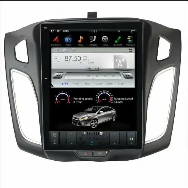 10,4 ''Tesla стиль Android 8,1 автомобильный DVD gps навигация радио плеер для Ford Focus 2012- 4G ram PX6 6 6 ядер CARPLAY стерео