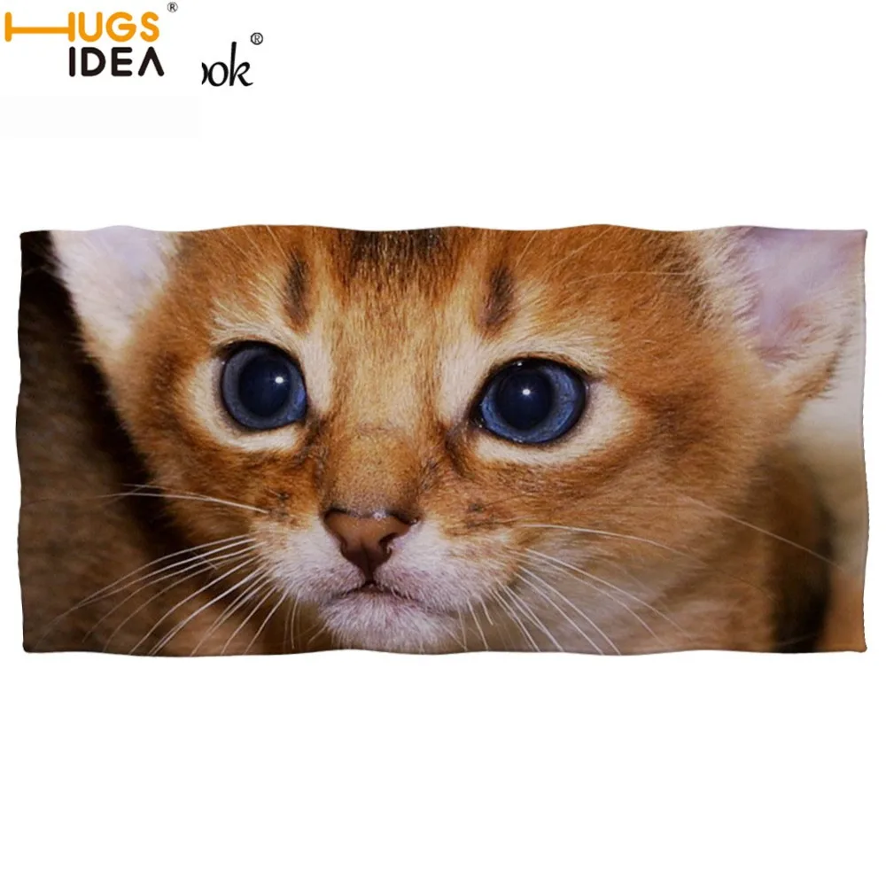 HUGSIDEA пляжные полотенца с милым животным оранжевым котом и 3D принтом