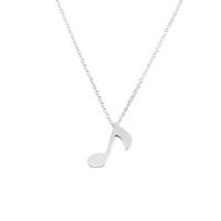new tiny stainless steel necklace for couple lover gold and silver color delicate music note pendant necklace engagement jewelry