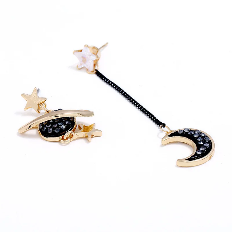 2018 Модные серьги-подвески "Космическая Вселенная Звезда Луна" планета Земля Пендиентес Бринкос Асимметричные украшения для женщин и девушек подарки.