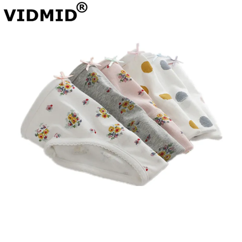 Vidmid детские для девочек, мягкое нижнее белье из хлопка штаны для девочек, комплект из 3 предметов, милый цветов шорты для девочек детский комплект одежды, детская одежда, трусы 7081 05