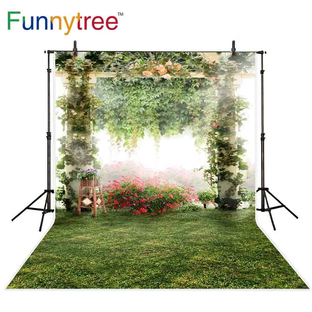 Фон для фотосъемки Funnytree с цветочным рисунком весенним солнечным светом Фотофон