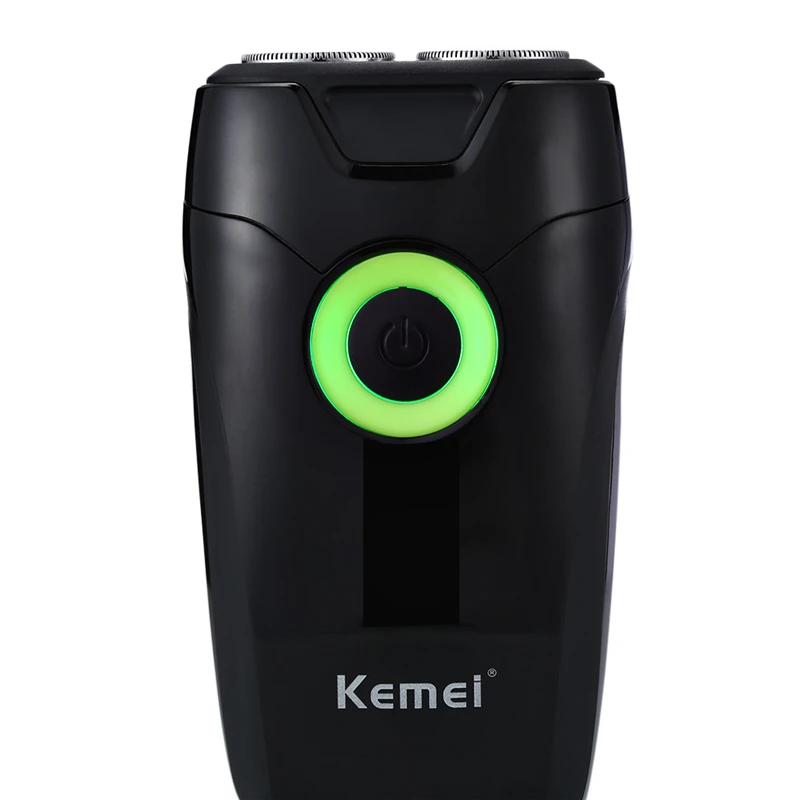 Kemei портативный Перезаряжаемый электробритва с двумя плавающими лезвиями бритва для бритья уход за лицом для мужчин триммер для бороды