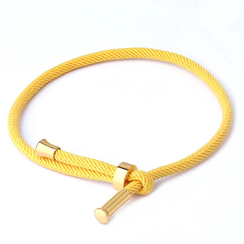 yellow Тренд, красная веревка для рук, браслет для пары, золотой, медный, черный, Миланский канат, красная веревка, регулируемый браслет для мужчин и женщин, изготовление ювелирных изделий красная нить - Цвет: yellow