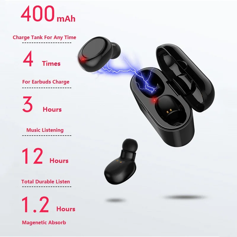 RBAYSALE наушники Bluetooth Беспроводные с зарядкой резервуар для хранения портативный