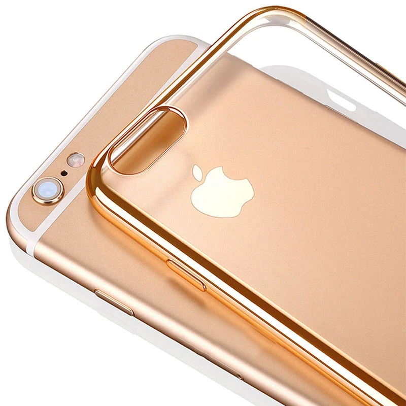 For iphone XS Rose Gold Soft Silicone on MAX Plating Transparent On XR 8Plus 6S 7 Case Fundas Capa |
