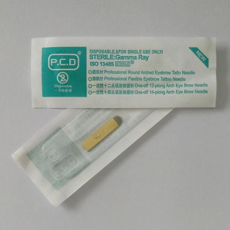 100 шт pcd 14 pin u форма твердая игла микроблейдинг жесткие лезвия карандаш для бровей