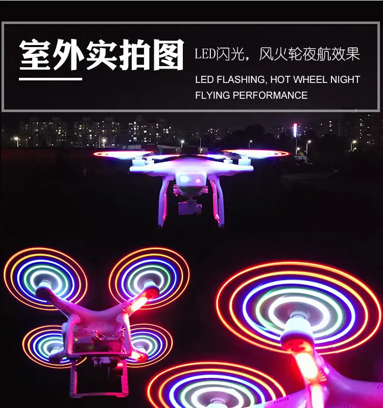 Светодиодный Пропеллер для вспышки DJI Phantom 3 series F450 XIAOMI 3DR SOLO Drone заряжаемый с USB