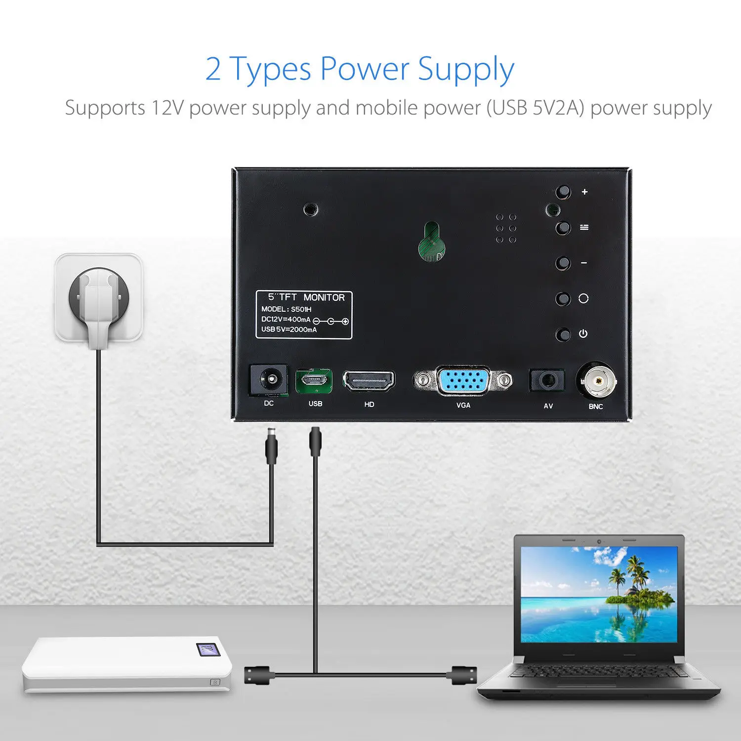 Eyoyo 5 дюймов мини HDMI монитор 800x480 заднего вида TFT ЖК экран дисплей с BNC/VGA/AV/HDMI выход