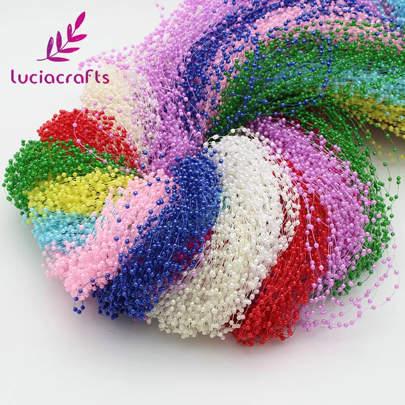 Lucia crafts 1,2 м пластиковые искусственные жемчужные бусины, цепочка, гирлянда, цветы, Свадебная вечеринка, украшение для волос, 10 шт. C0503
