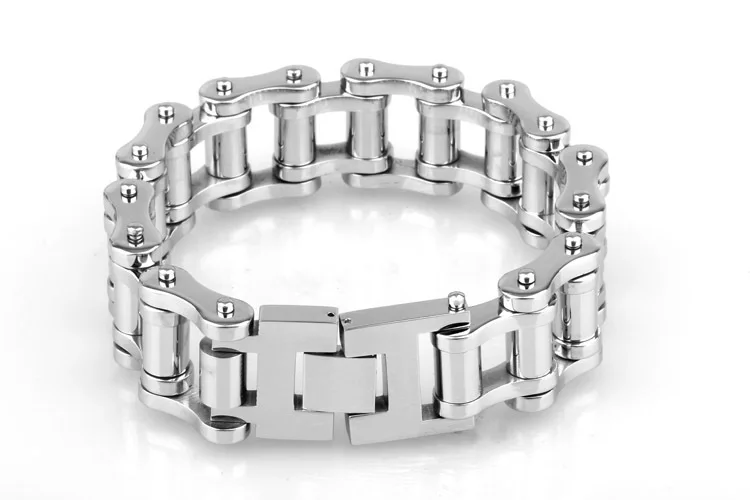 Большой и тяжёлый мужской Байкерский браслет 21 мм из нержавеющей стали для езды