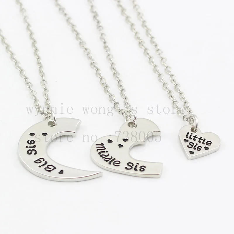 Комплект из колье и подвески ожерелье 3 предметов с большим Φ Lil Sis ручная работа