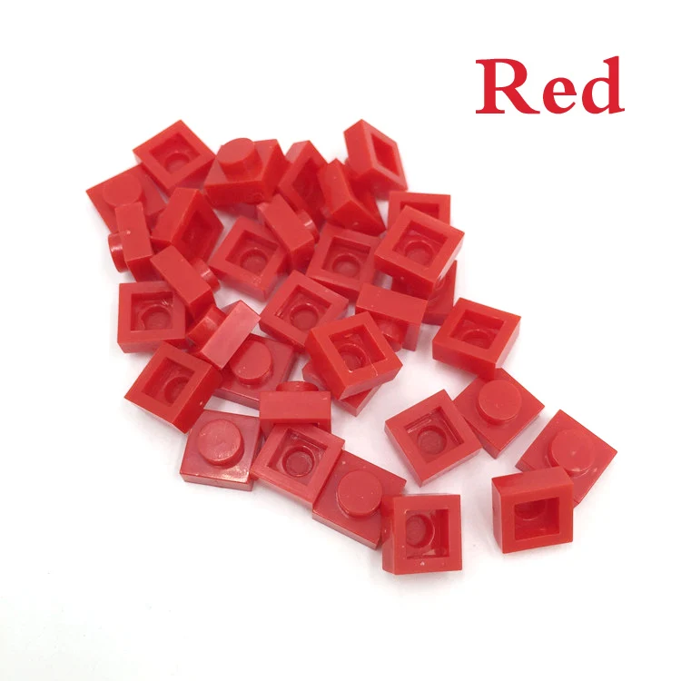 Умная пластина 1x1, строительный блок, часть, сделай сам, логотип, qr-код, игрушка для детей, 48 различных цветов, совместима с основным брендом, 3024, 588 шт./лот - Цвет: Red