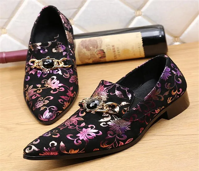 Мужские кожаные туфли с острым носком металлической пряжкой|shoes casual|shoes casual menshoes