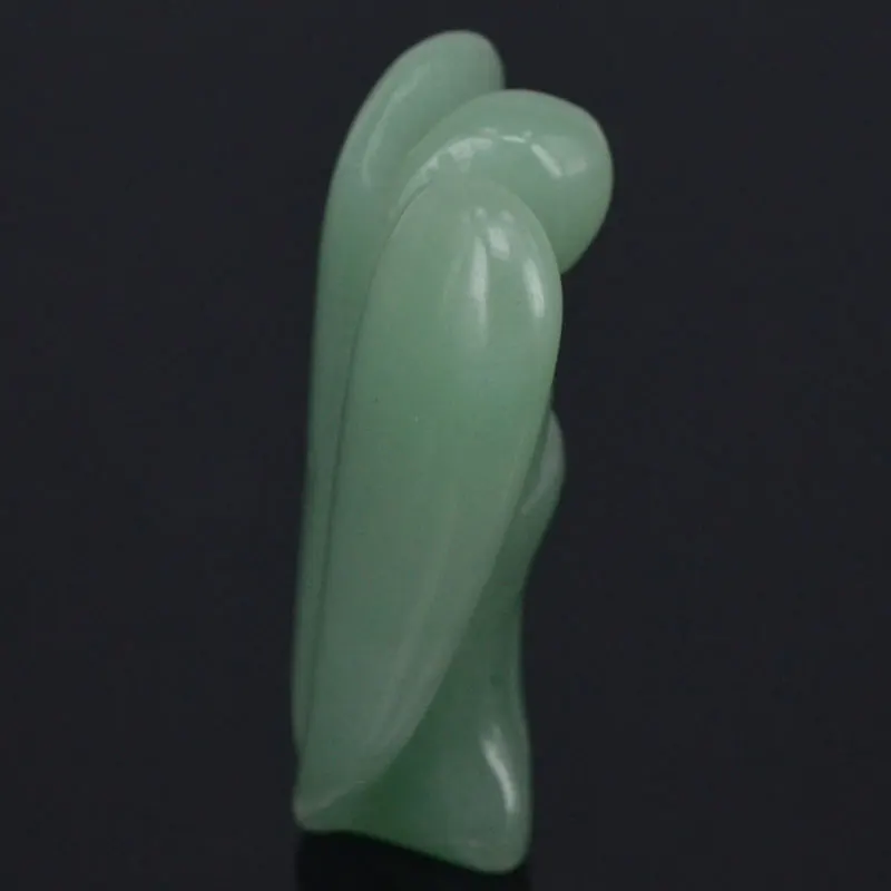 2-дюймовый натуральный зеленый камни авантюрина резьба ангел счастливое ремесло