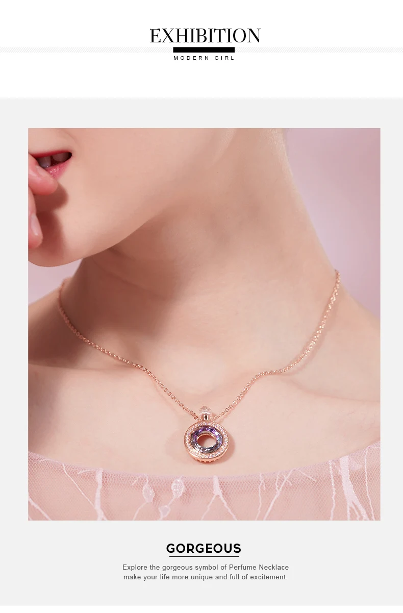 CDE украшенное кристаллами Swarovski Ожерелье Подвеска флакон духов ожерелье женское изысканное ювелирное изделие подарок на день матери