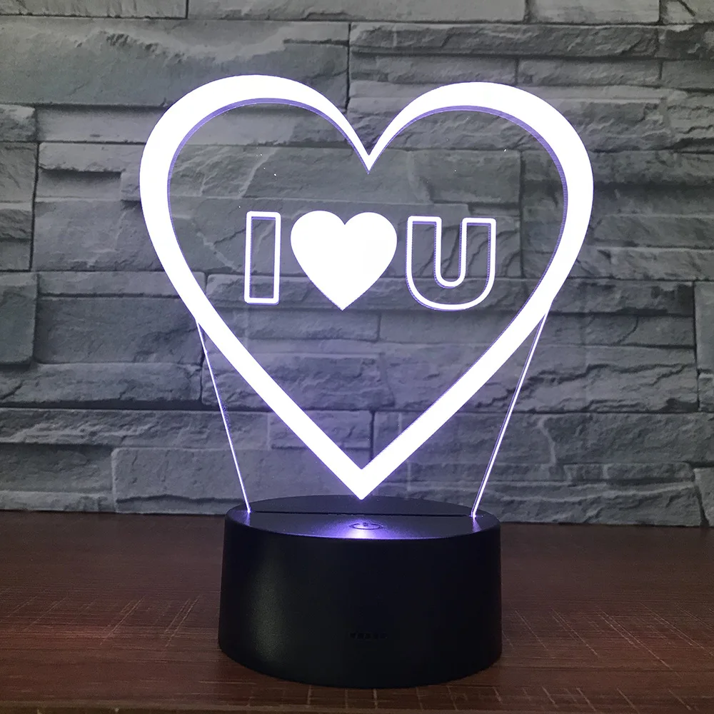 I LOVE YOU сладкий любовник сердце воздушный шар 3D светодиодный USB лампа романтическая декоративная красочная ночник девушка Подарок на годовщину