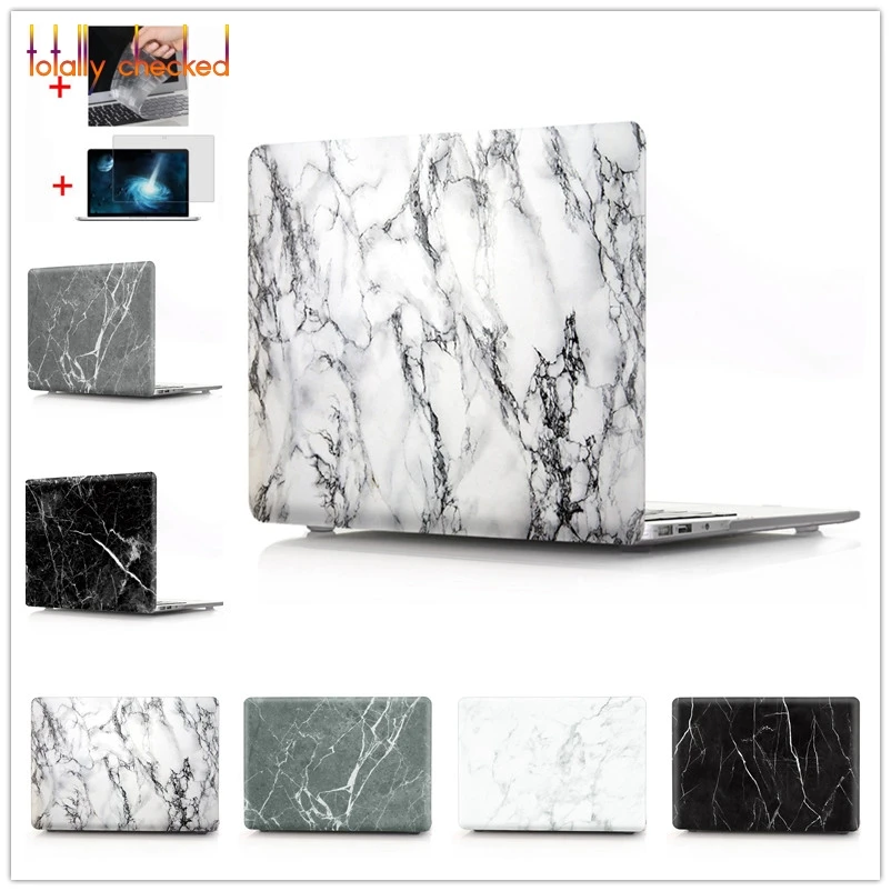 Твердый защитный чехол 3 в 1 с мраморным рисунком для MacBook 12 дюймов Air 11 13 Pro Retina 15