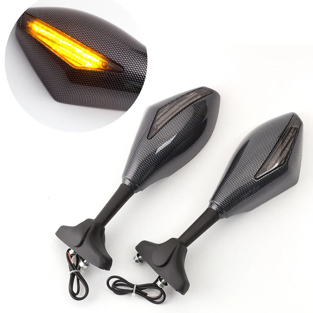 

Motorcycle Mirrors Motorcycle Motocross LED Turn Signal Rearview side Mirror For Yahama Suzuki Honda Kawasaki Ducati