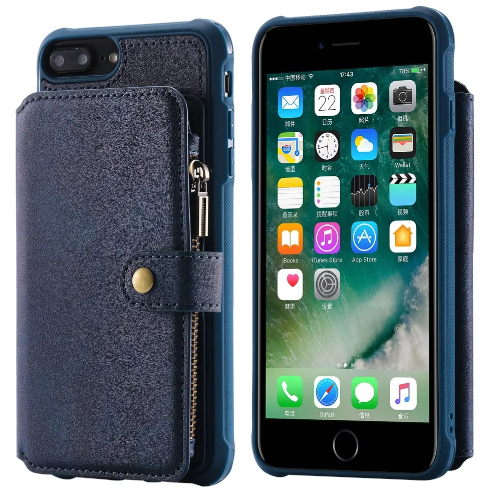 Однотонный чехол Haissky из искусственной кожи для iPhone X Xs 8 7 держатель карт кошелек
