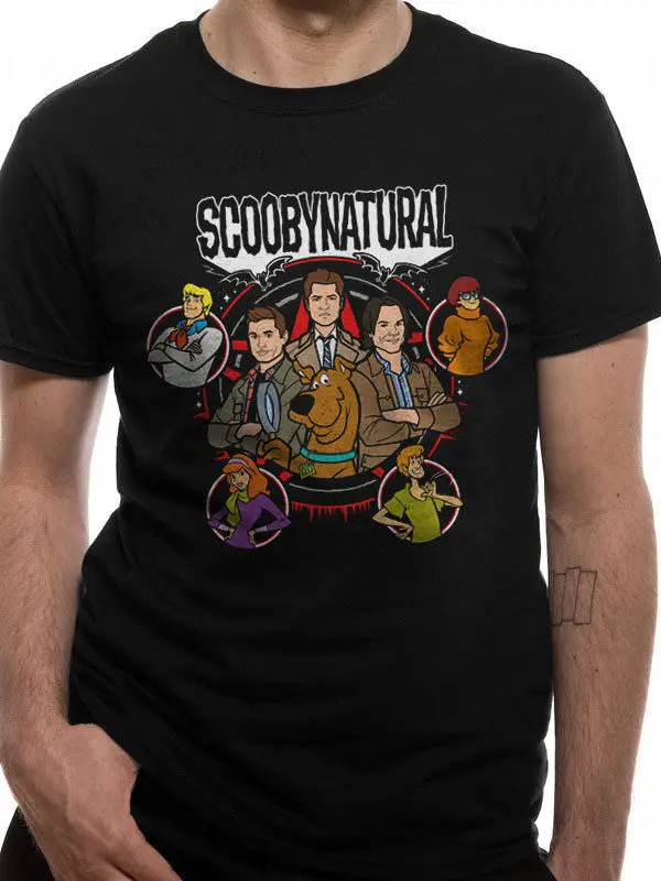 Scooby Doo Сверхъестественное официальный Scoobynatural тайна машина черный для мужчин s футболка крутая Повседневная pride Футболка Мужская Унисекс Новинка