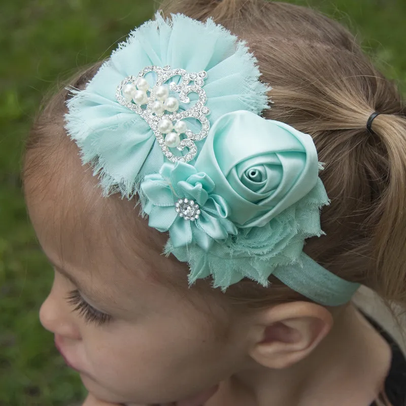 24 шт. тиара на голову Корона эластичная лента для волос бант головы с цветами