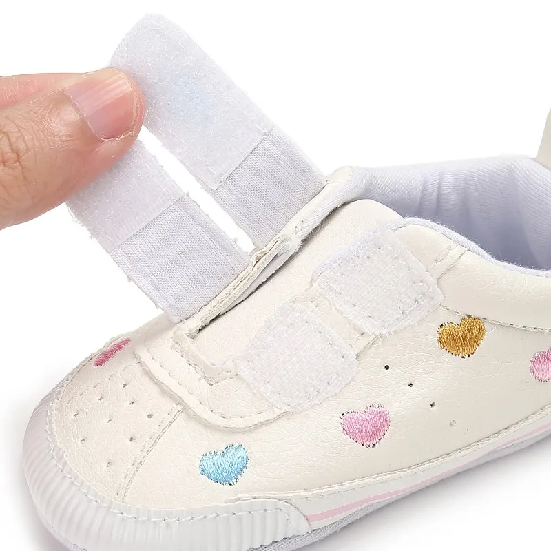 

2020 Kids PU Material Fashion Toddler Soft Bottom Shoes Star Pattern Baby Girl Cute Lace-up Sports Shoes 0-18M First Walker