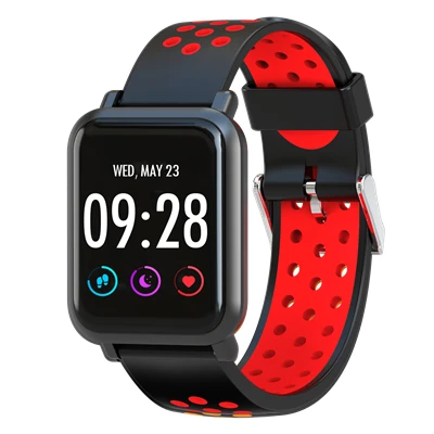 Красный FROMPRO Smartwatch S9 2.5D экран Gorilla glass кровяное Кислородное давление полями IP68 Водонепроницаемый трекер физической активности Смарт часы - Цвет: Красный