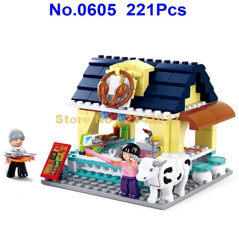 Sluban 0605 221 шт. игрушечные строительные блоки розового цвета для девушек барбекю