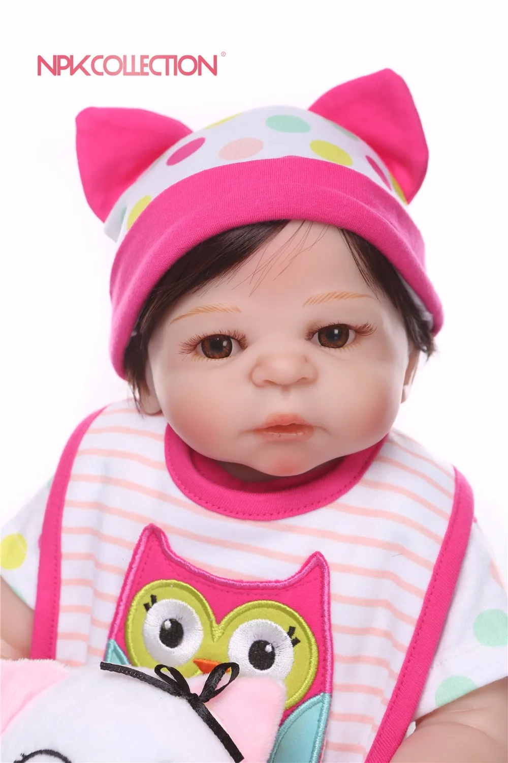 NPK 19 дюймов 46 см милый кот Reborn Doll маленький полный силикон Bebes Girl Boneca модные