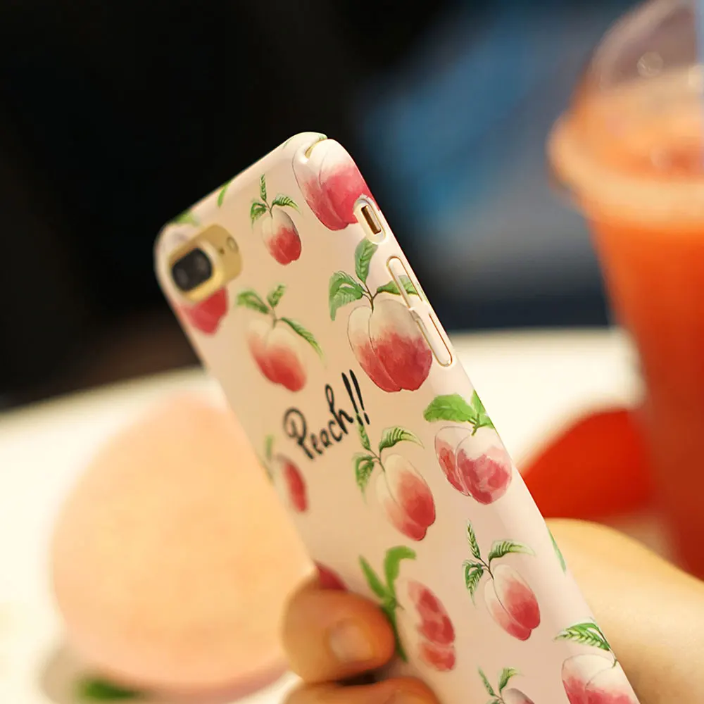 Boucho телефон чехлы для iphone 6 6s 7 8 плюс летом свежие фрукты персик ананас Пластик