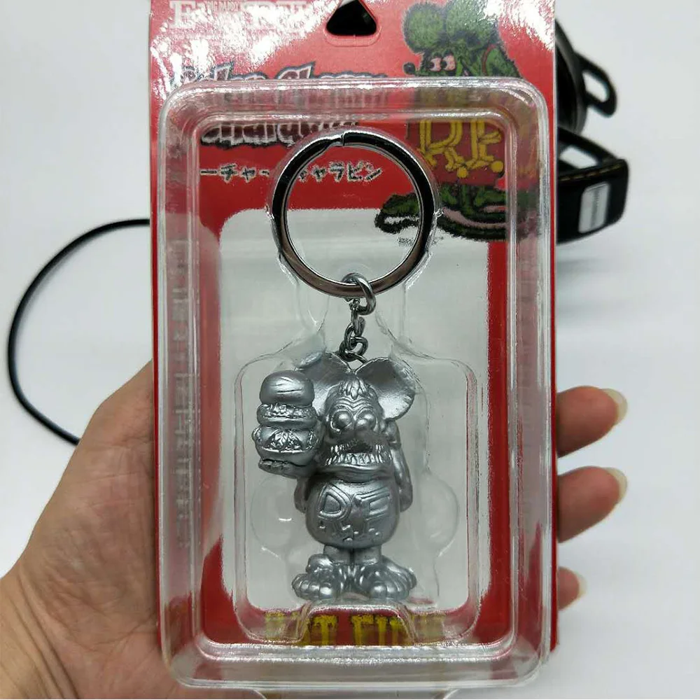 Rat Fink ED Big Daddy Roth Keychain Key Chain Figures Ratfink Doll Key Ring