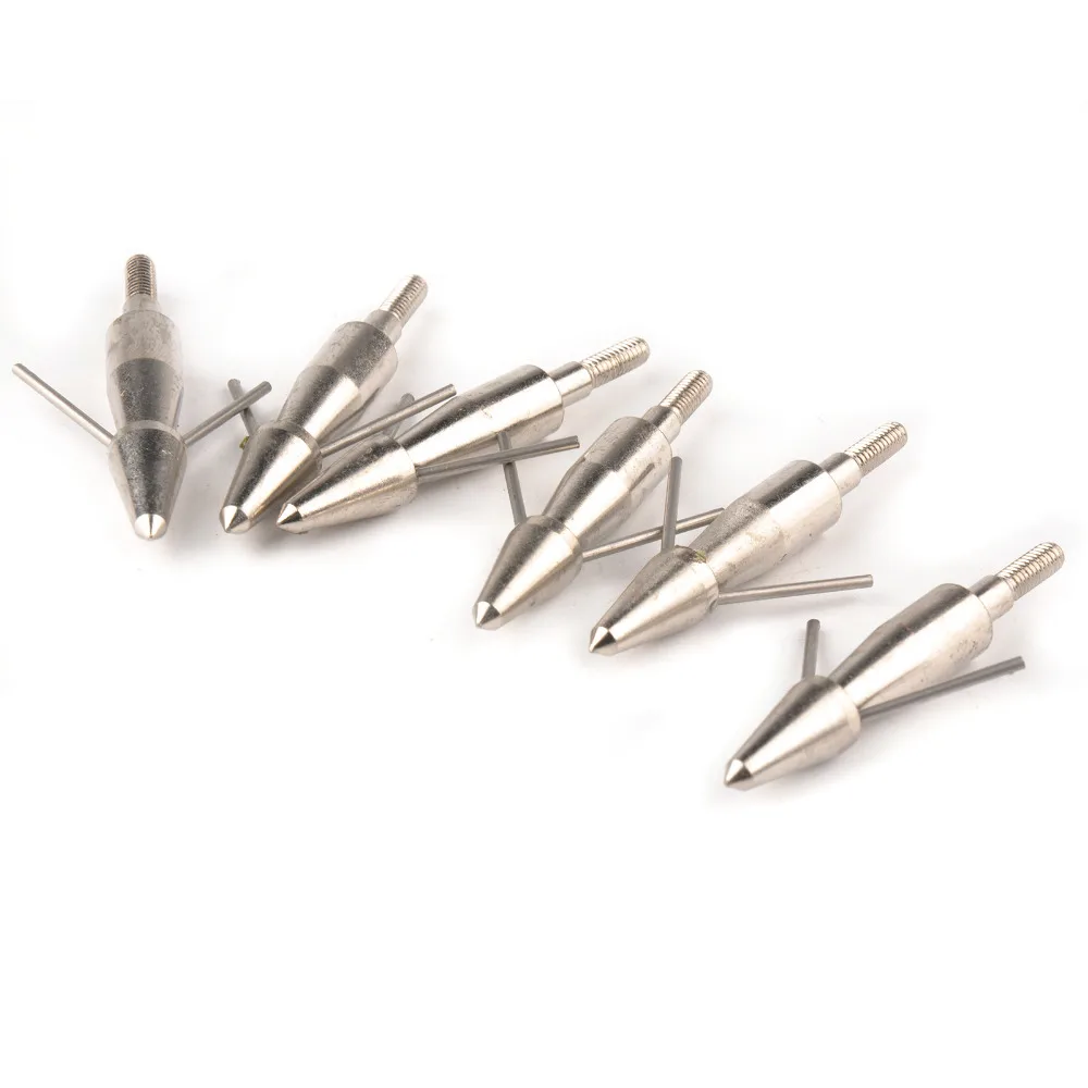 

3/6/12 Pcs 8-32unc Standard Thread Bowfishing Tip Arrow Stainless Steel Arrowhead Broadhead for Archery Hunting Shooting