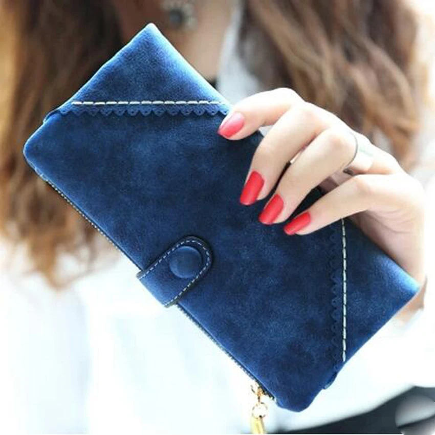 

Wholesale Hasp Women Wallets Dull Polish Purse PU Leather Wallet Women 150PCS/lot