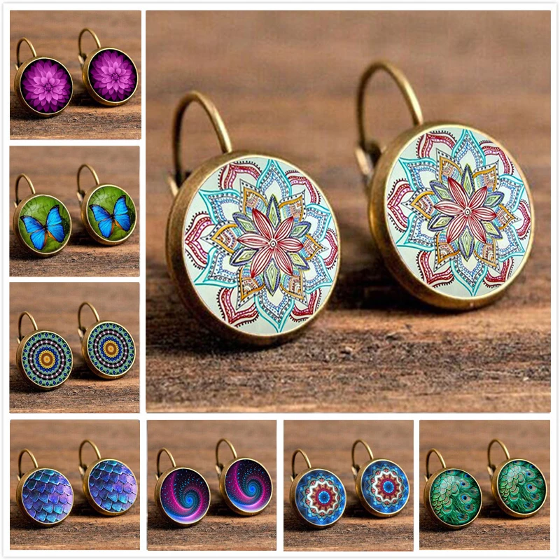 Женские этнические висячие серьги Boho модные круглые золотого и серебряного