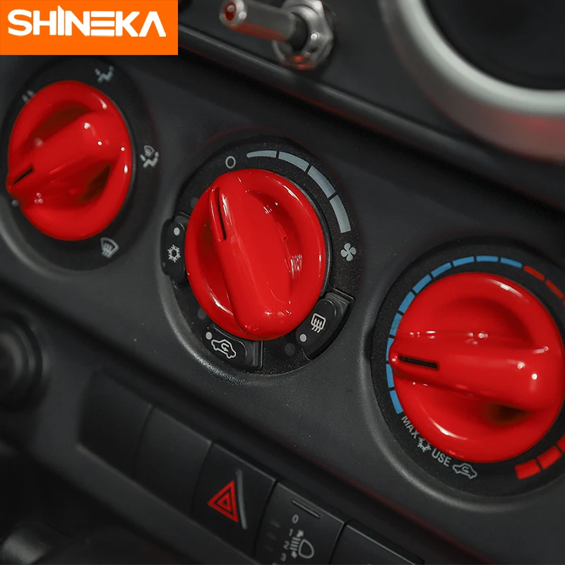 SHINEKA молдинги для интерьера Jeep Wrangler JK 2007-2010 ABS Автомобильная декоративная рамка для Центральной приборной панели Кнопка фиксатора декоративные наклейки