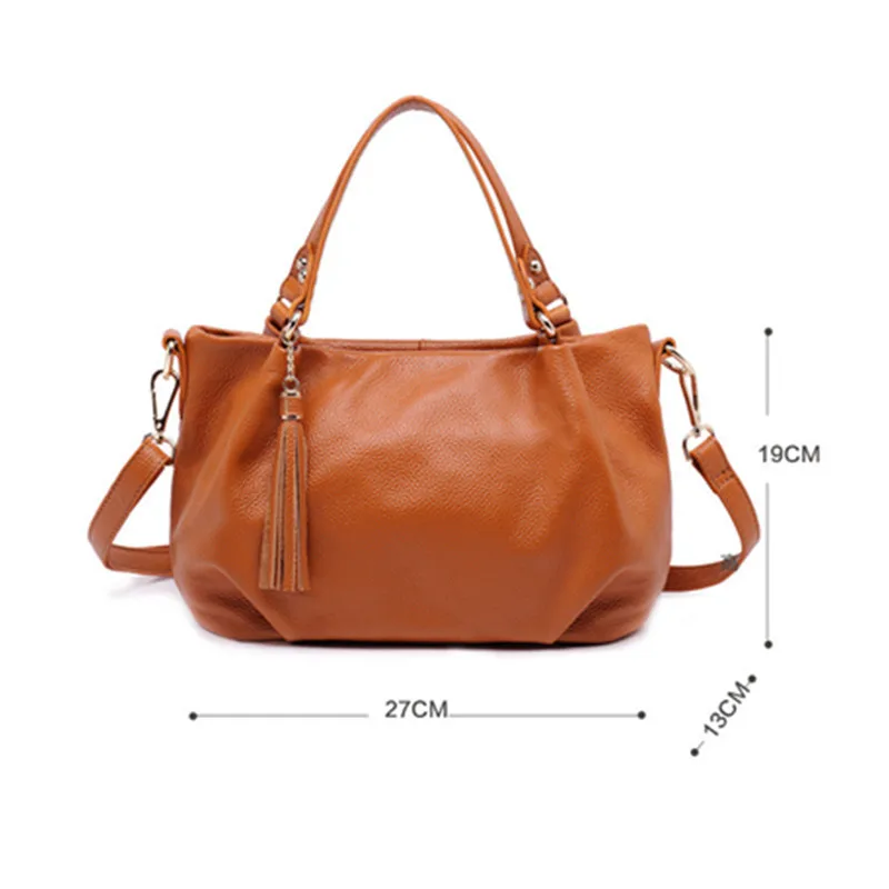 

ICEV New Simple Genuine Leather Handbags Tassel Women Leather Handbags Ruched Bags Handbags Women Famous Brands Bag Ladies Sac