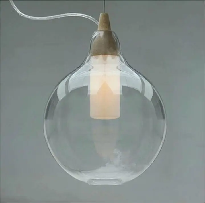 Современная стеклянная подвеска свет натуральный изогнутый прозрачный кулон