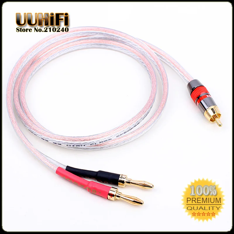 HIFI RCA на 2 банан стерео акустический кабель аудио для усилителя|hifi rca|rca tospeaker cable |