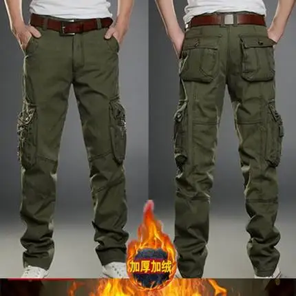 Army green Брендовые мужские спортивные штаны больших размеров 28-40, тонкие прямые мужские повседневные штаны, мужские брюки с карманами, военные камуфляжные тактические штаны для бега - Цвет: Army green