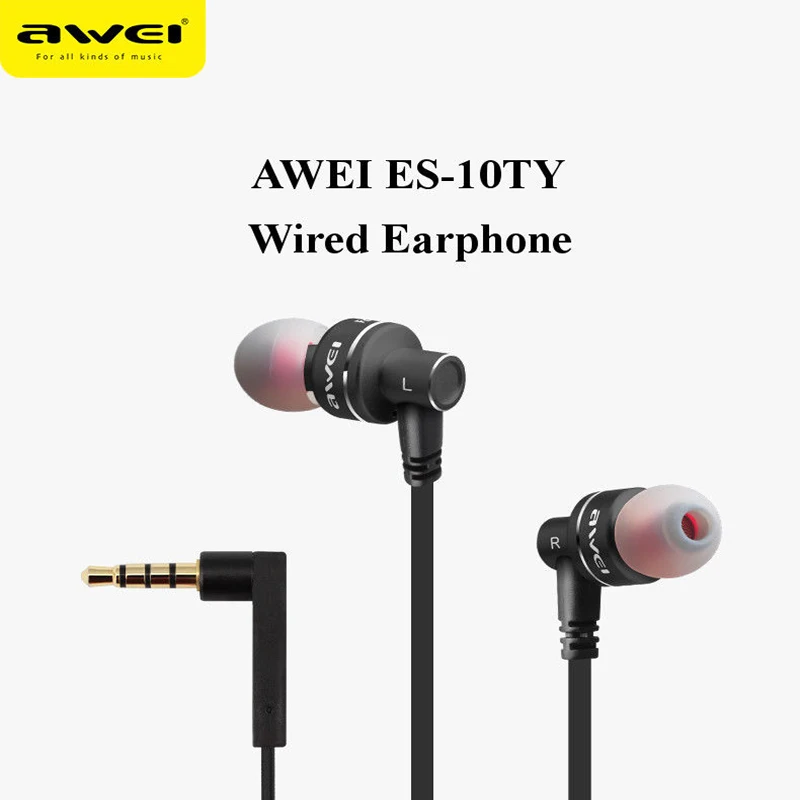Awei универсальные Hi Fi металлические наушники с тяжелыми басами проводные