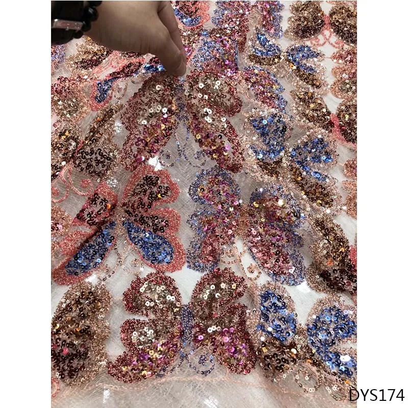 Многоцветная кружевная ткань с блестками новейшая африканская пайетками 2019 | Дом