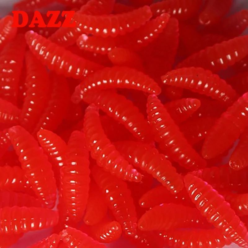 10 шт. 2 см/0 4 г Мягкая рыболовная приманка Mealworms черви Светящиеся Силиконовые